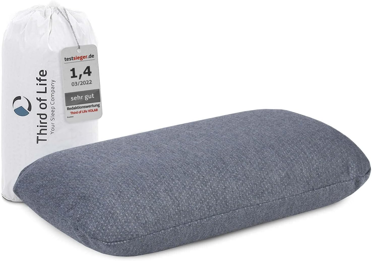 Volar QuickDry Travel Pillow | Memory Foam Neck Pillow | Orthopaedic Cervical Spine Neck Support Pillow with temperature-regulating, quick-drying cover | Small Travel Pillow, 40 x 25 x 10 cm
