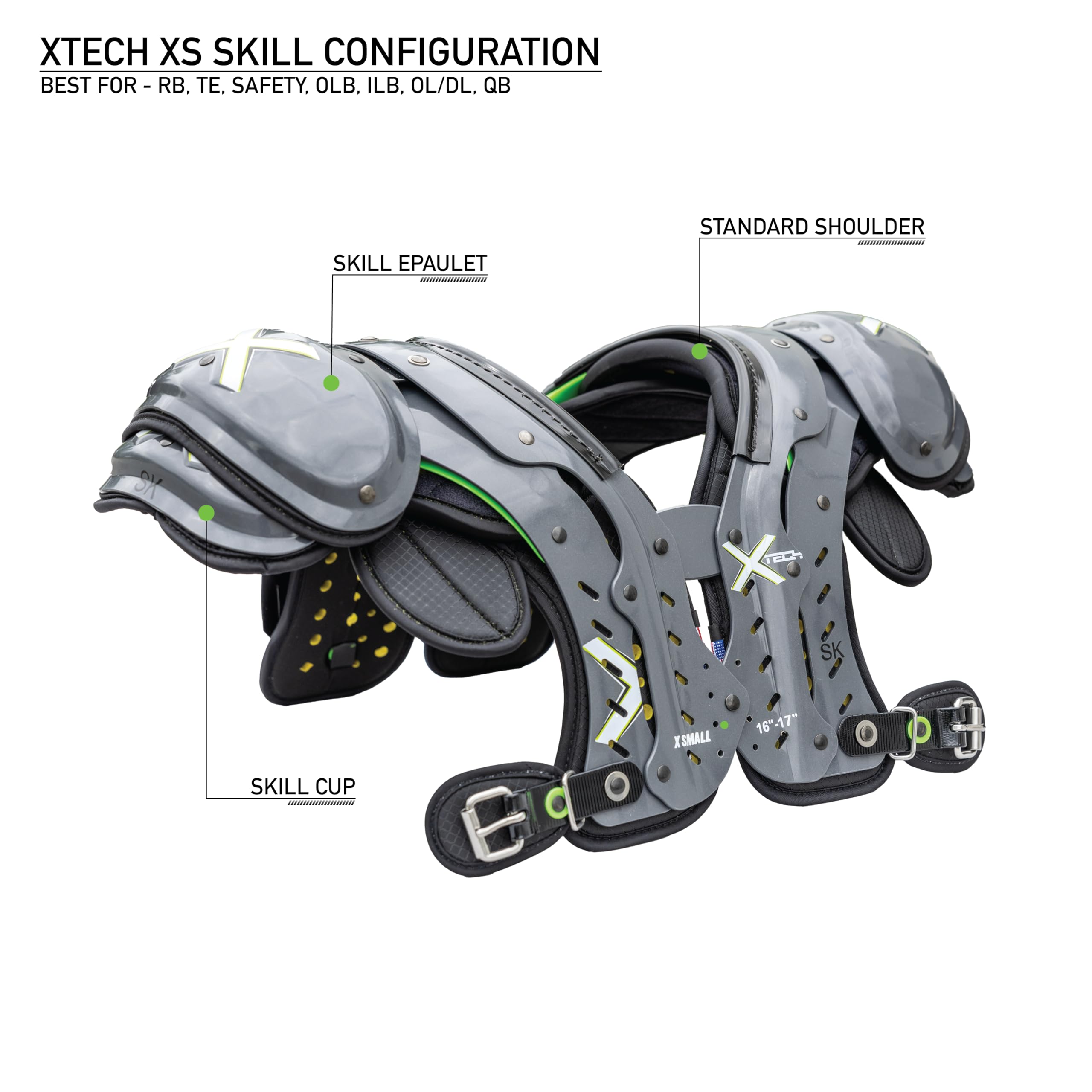 Amazon.com : XTECH X2 Football Shoulder Pads - Best Configuration