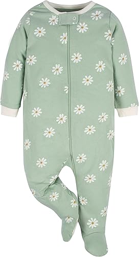 Miniatura 2 de Gerber Paquete de 2 pijamas unisex para bebé, diseño floral dorado, 6-9 meses de EE. UU
