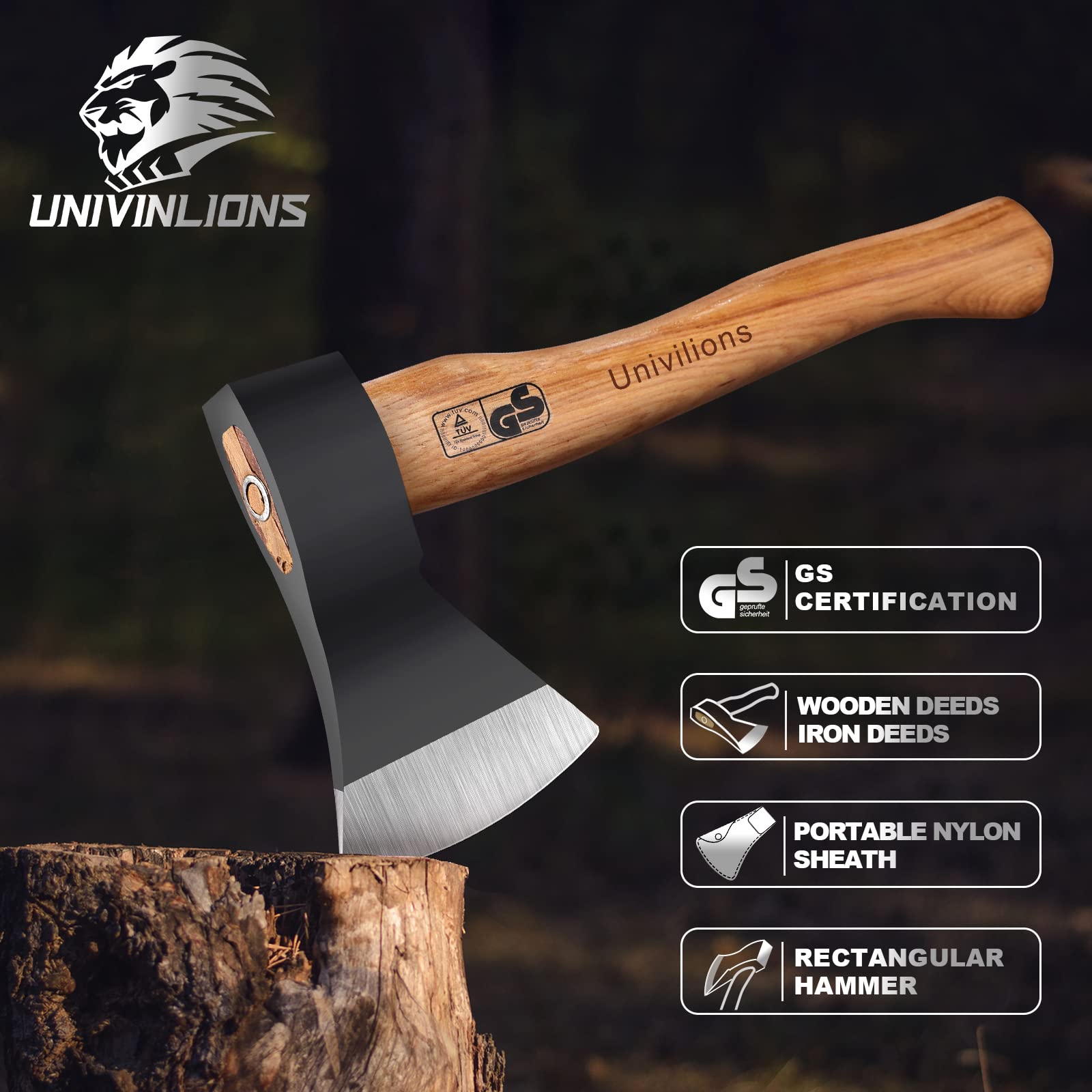 Spaltaxt Holz spalten Schwere Beil Universalaxt aus Manganstahl Survival Axt mit Holzgriff Outdoor Axt für Garten Wald Outdoor Aktivitäten