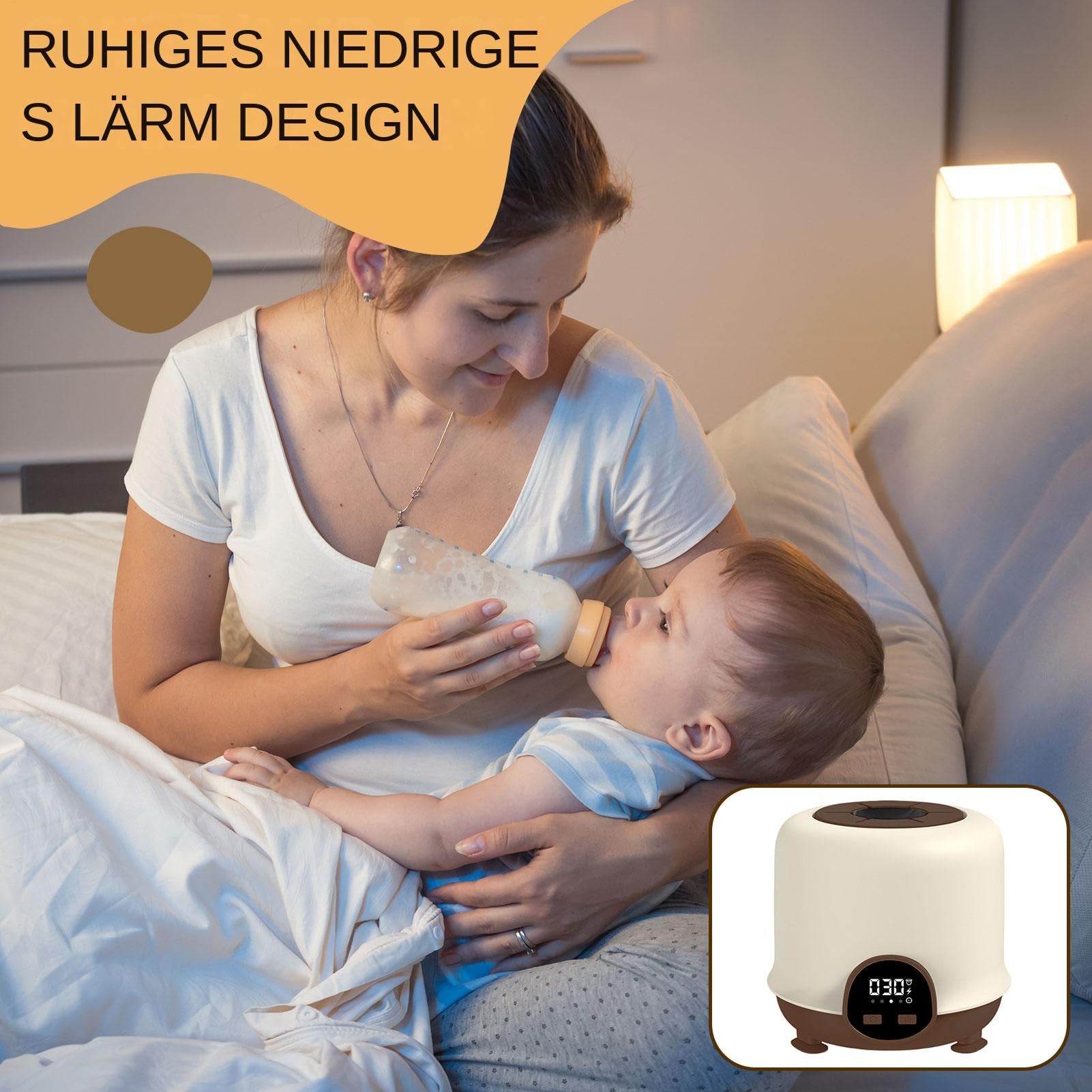 Electric Baby Milk Shaker, Automatic Bottle Mixer, Low Noise 360° Bidirectional Stirring, LED Display, (6.02x5.71x5.71 inches), Ideal for Formula Mixing, Anti-Bloating