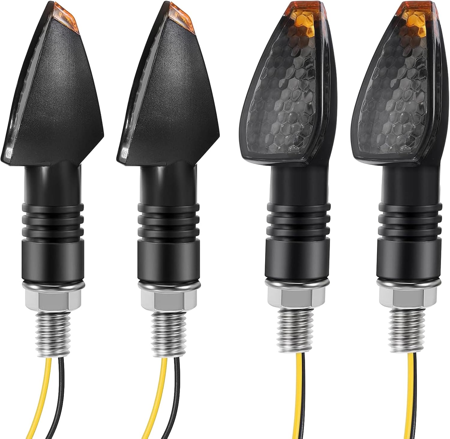 4 PCS Motorcycle Turn Signal Lights Indicators Flowing 14 LED 12V Motorbike LED Blinker Amber Lamp Mini Stalk Arrow Front Rear Lights