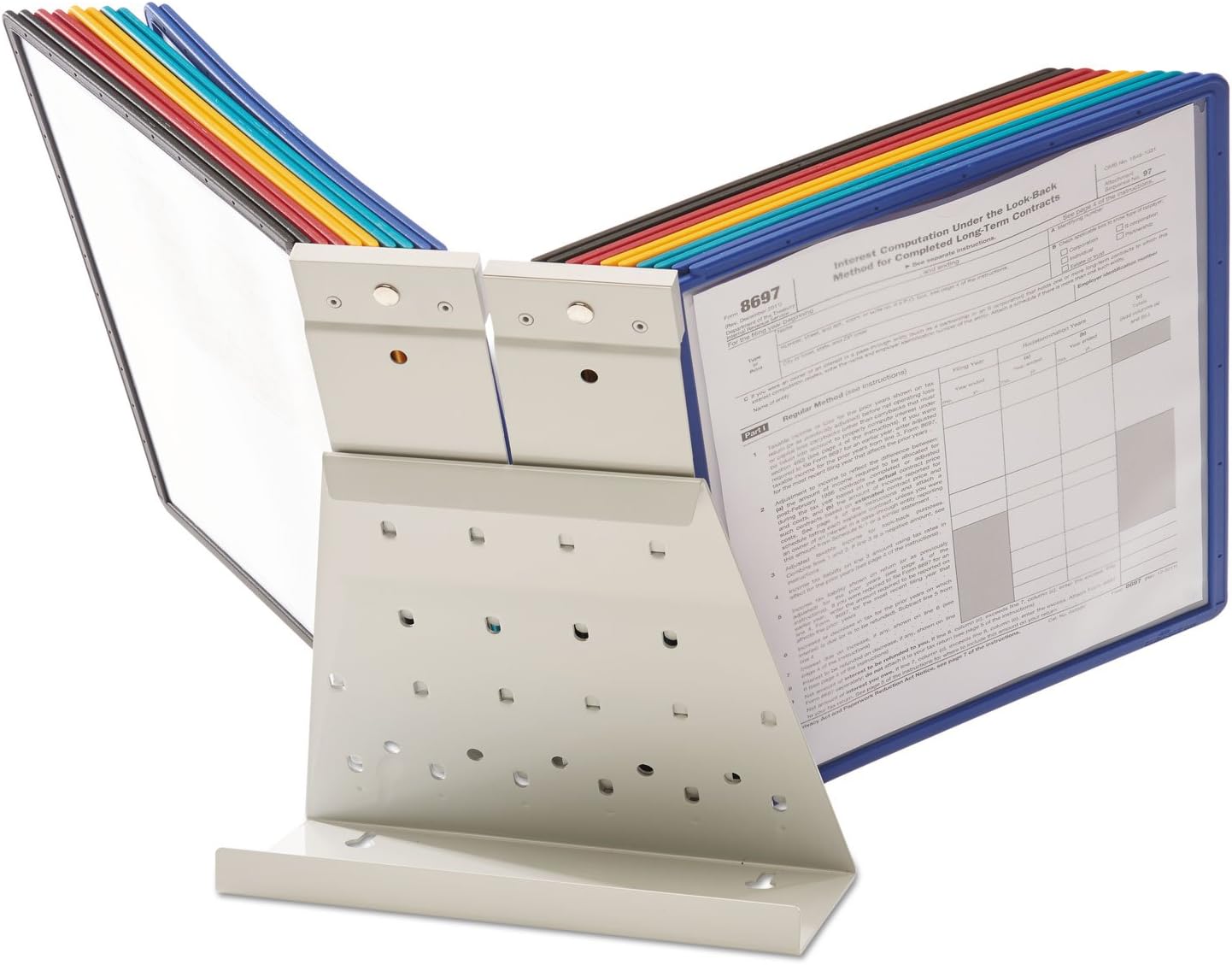 Durable VARIO 40 Pocket Desktop Reference System - Letter Size 20 Double-Sided Panels - Assorted Color Borders
