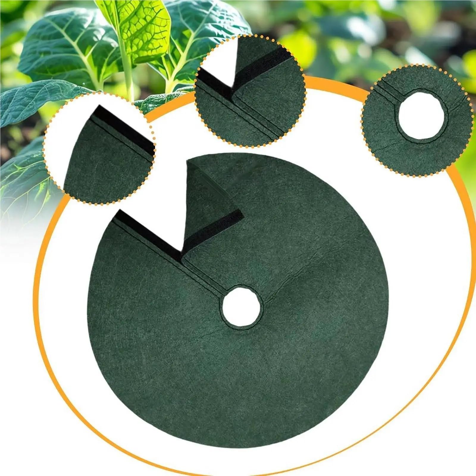 15 Anelli di pacciamatura for Alberi for Il Controllo delle Erbacce, Copertura in Tessuto for Giardinaggio, Protezione for Frutta per Giardino(L)