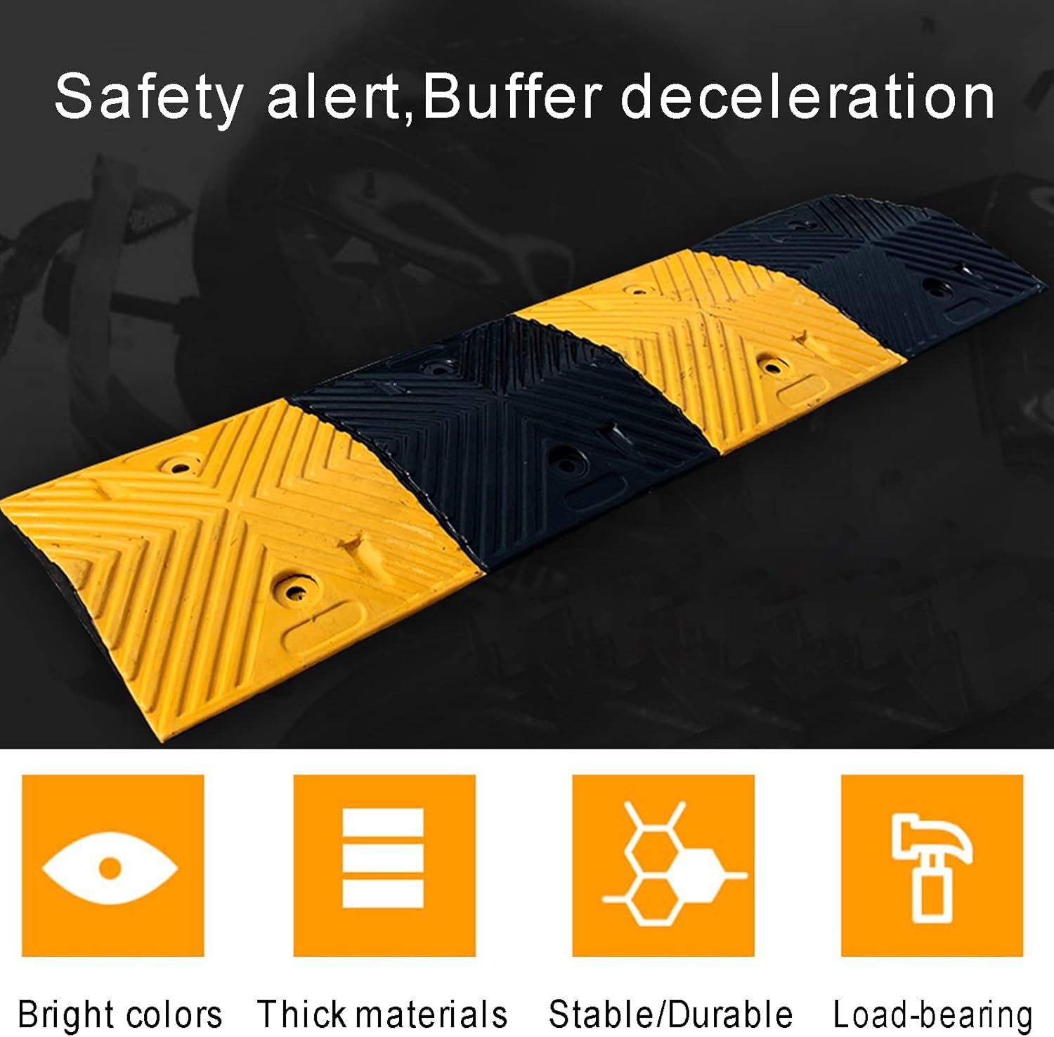 Curb Ramp,Heavy Duty Portable Rubber Kerb Ramps,Speed Bump Can Be Bent Not Easy to Break and Durable,for Car Scooter Motorcycle Wheelchair Threshold Ramps (Size : 100x30x3cm)