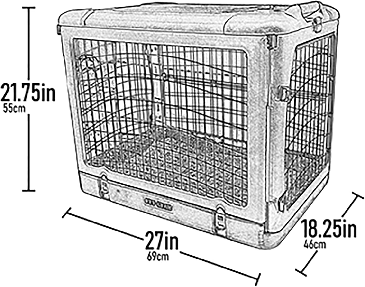 Pet Gear “The Other Door” 4 Door Steel Crate for Dogs/Cats with Removable Tray, Fog, 27 Inch