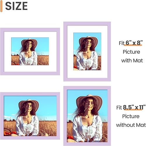 Vista 146 de upsimples - Portarretratos de 8.5 x 11 pulgadas, para fotos de 6 x 8 pulgadas con paspartú o de 8.5 x 11 pulgadas sin paspartú, marcos de fotos
