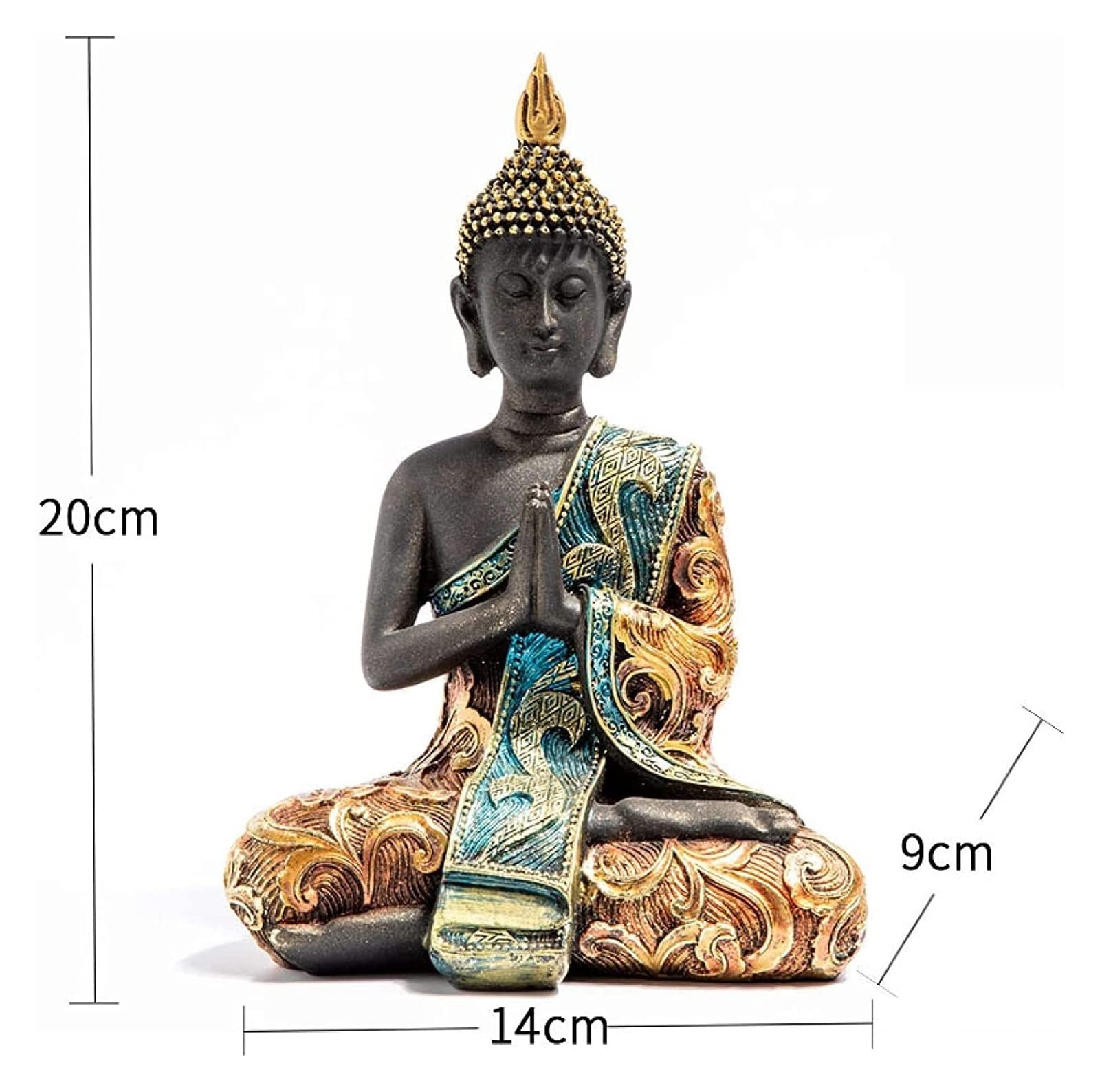 Amazon.co.jp: 彫刻 置物・オブジェ 仏像 ブッダ グリーン 樹脂 手作り
