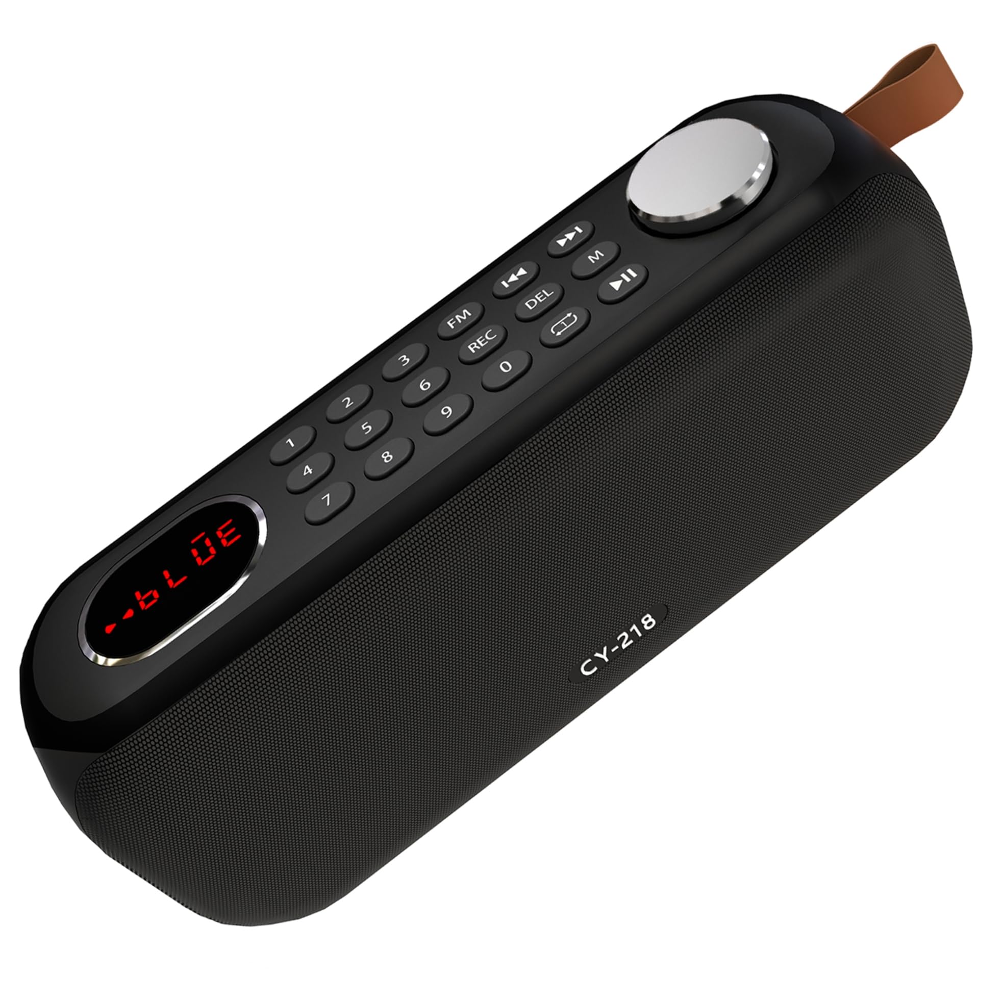 Portable Bluetooth speaker with digital FM radio, support USB/SD MP3 Play/AUX/REC card, built-in 3000mAh rechargeable battery, super sound speaker and headphone jack