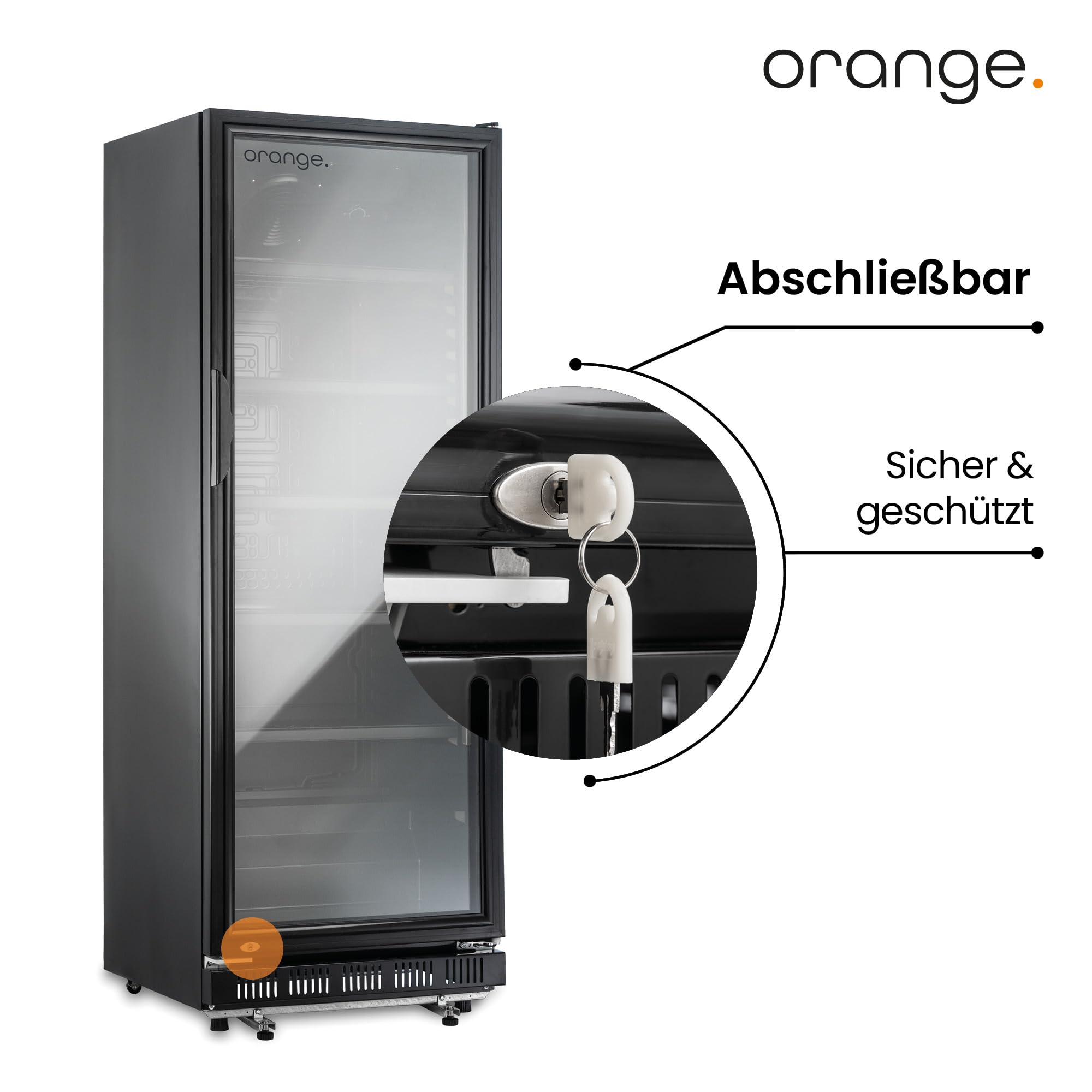 Profi-Getränkekühlschrank Black Edition 230L Umluftkühlung Glastür Vertikale LED 53cm Breite Gewerbekühlschrank Abschließbar