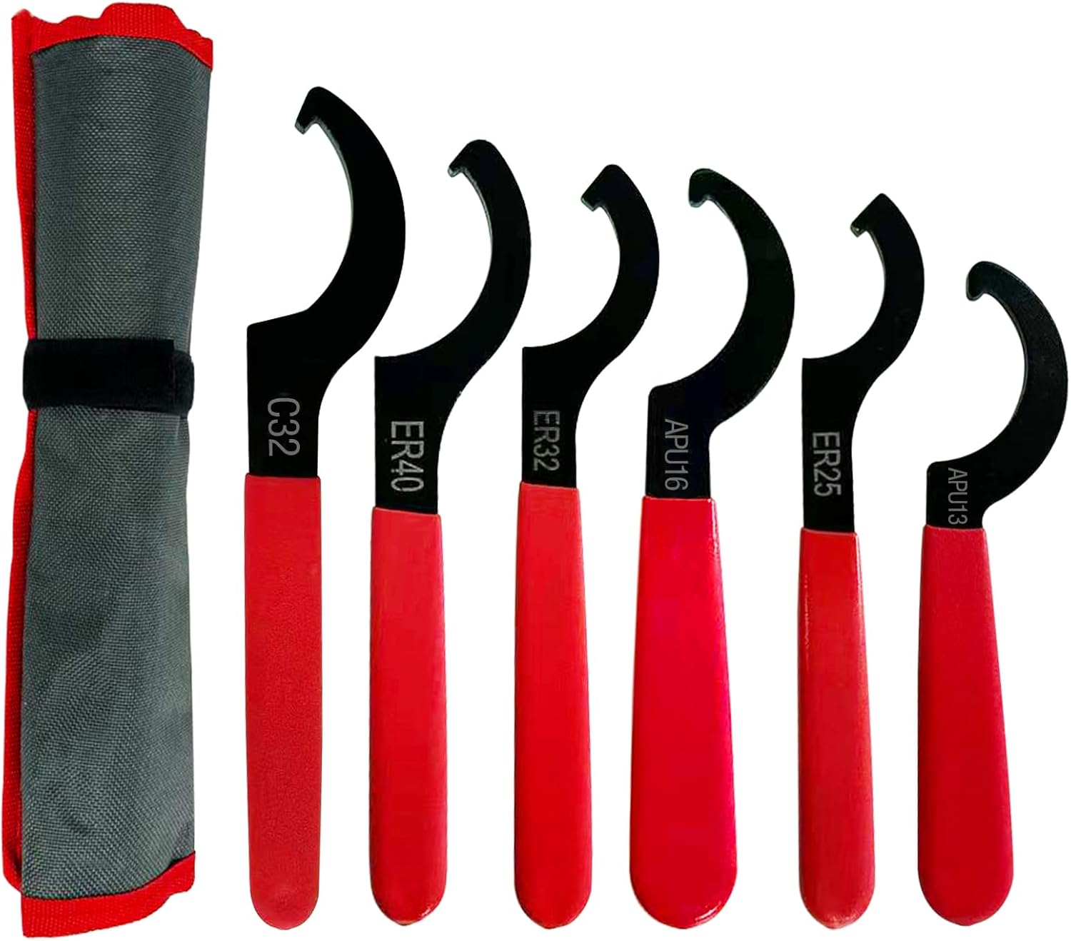 Coilover Spanner Wrench Set, 9 Pcs C-Shape Shock Spanner Hook Wrench Tools, for Suspension System and Shock Adjustment