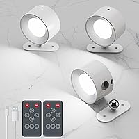 Vista 11 de Juego de 2 apliques de pared que funcionan con pilas, luces de pared LED magnéticas inalámbricas con 3 temperaturas de color y control táctil