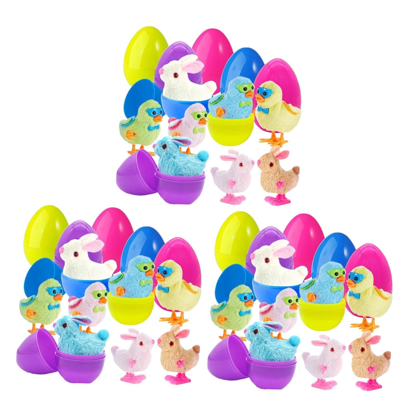 Tuxuseo Uova di Pasqua Riempite | 12 Pezzi Mini Pupazzi di Peluche - Ripieni per Caccia alle Uova | per Ragazzi E Ragazze, Feste, Sala Giochi, Camera da, Casa, Eventi A Tema