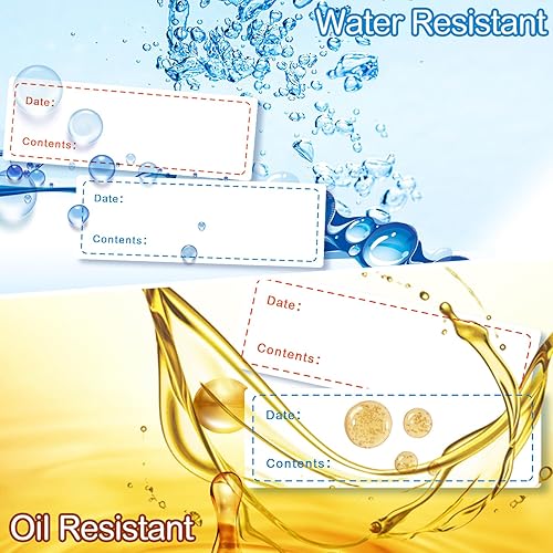 Miniatura 4 de 500 etiquetas extraíbles para congelador, etiquetas de alimentos de 1 x 3 pulgadas para contenedores de alimentos, calcomanías de almacenamiento de