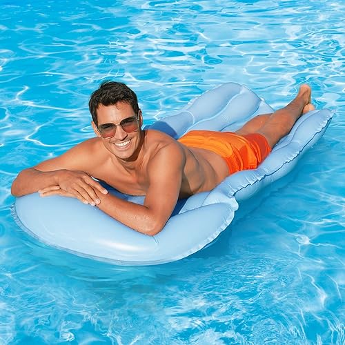 Vista 16 de Funsicle Alfombrilla inflable Simple Zzzz de 6 pies con cómodo reposacabezas verde azulado