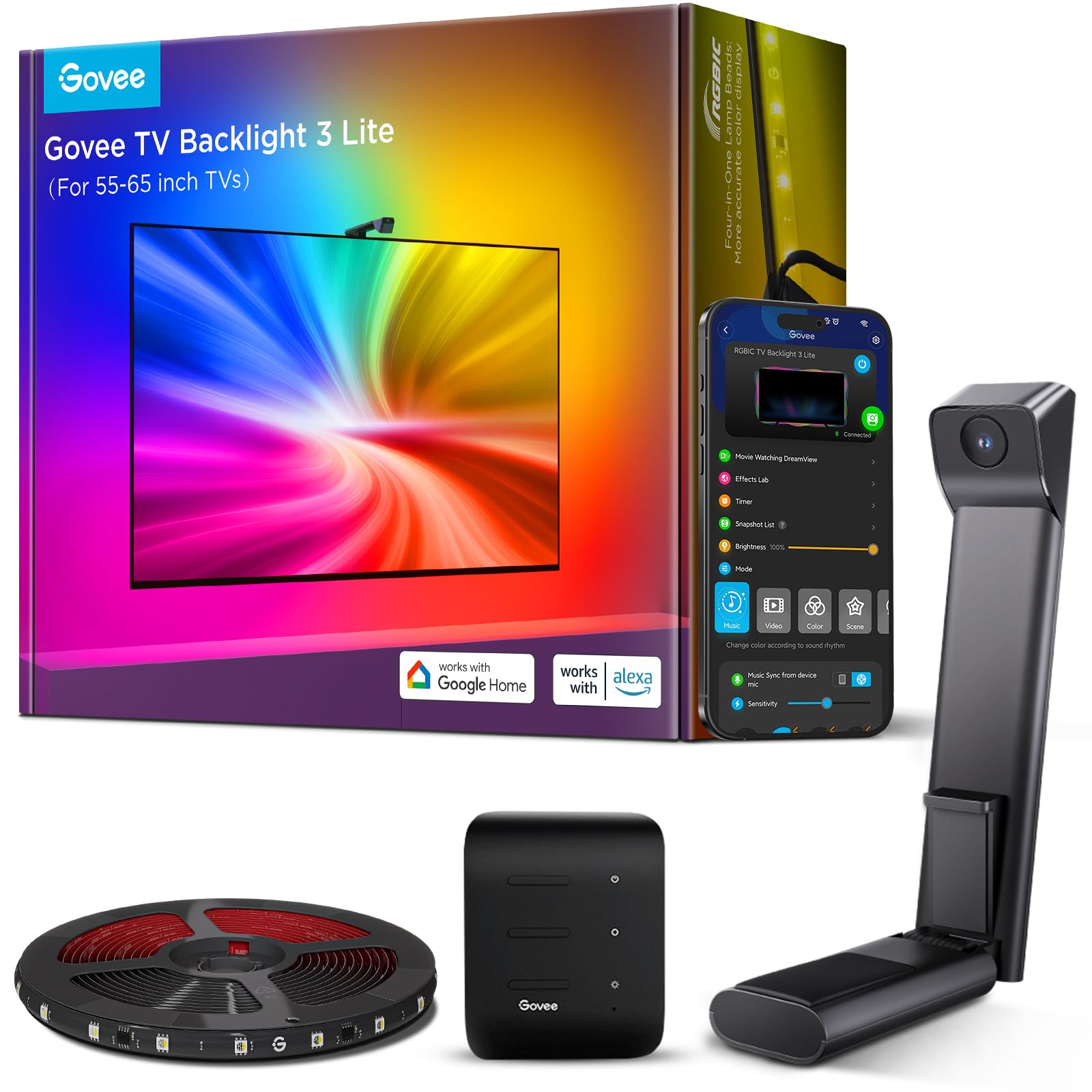 Govee TV Backlight 3 Lite with Fish-Eye Correction Function