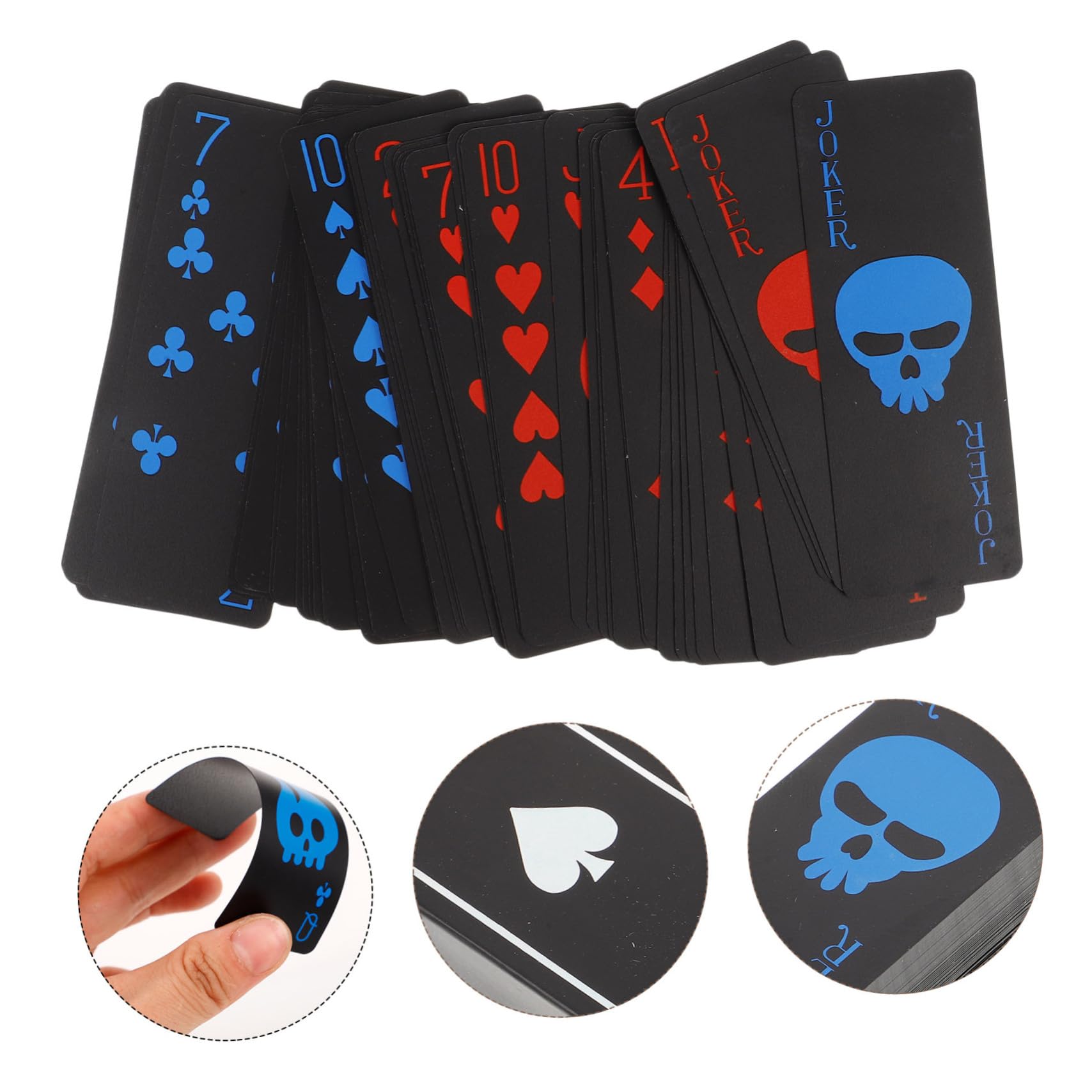 WOONEKY Mazzo Di Carte Da Poker in Pvc Di Plastica Con Motivo A Teschio Per Giochi Allaperto