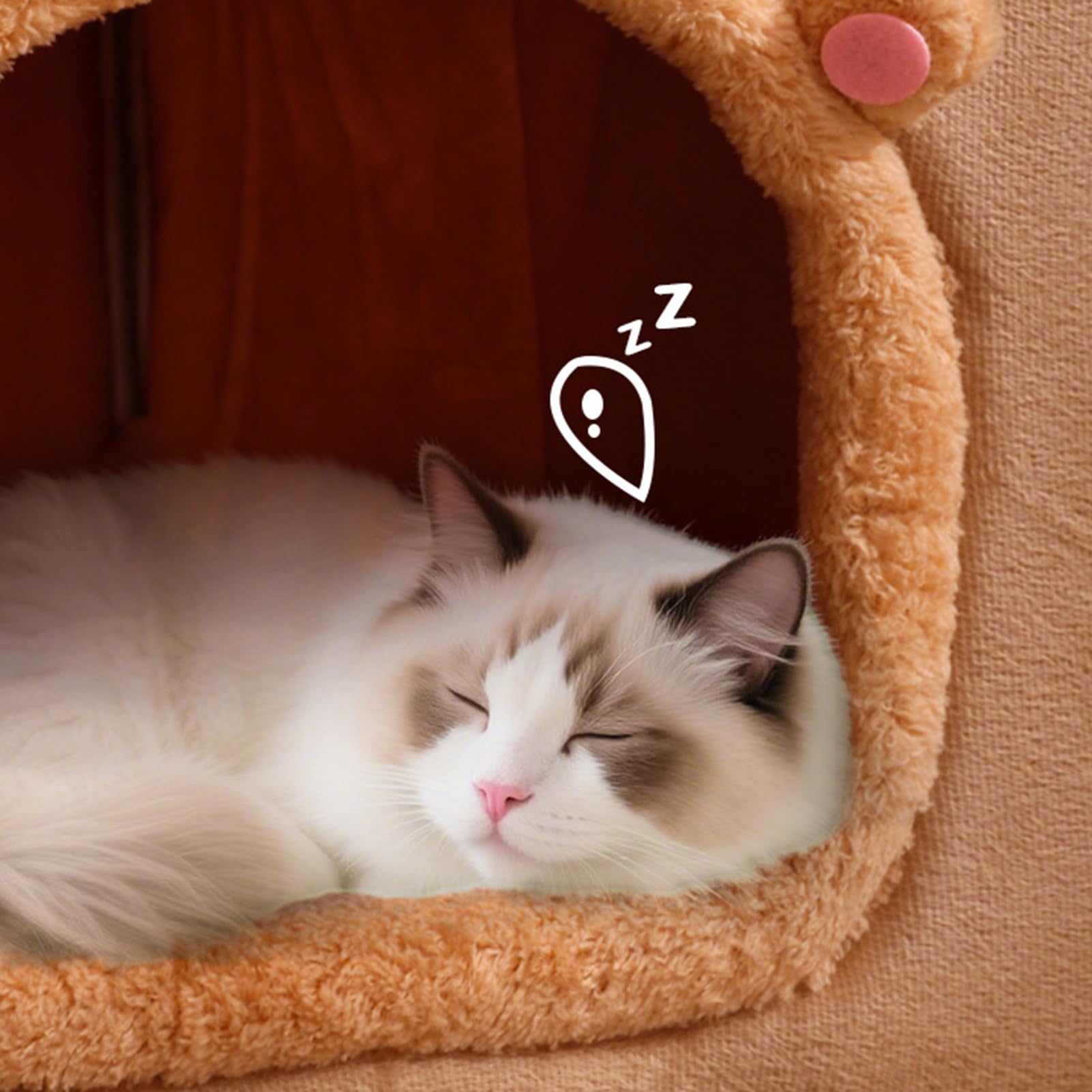 Cuccia Caverna Per Gatti Casetta Rilassante Con Cuscino Rimovibile | Cuccia Morbida Chiusa Per Gatti E Piccoli Animali Per Animali Domestici Da Interno Piccoli Cani Inverno Sonno Camera