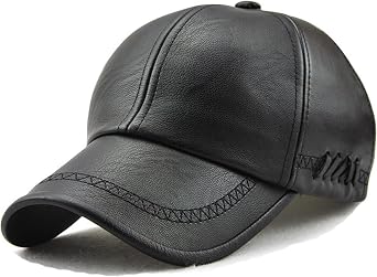 Idopy Fall Winter Warm Mens Classic Faux Leather Baseball Cap Outdoor Sports Sun Hat Adjustable