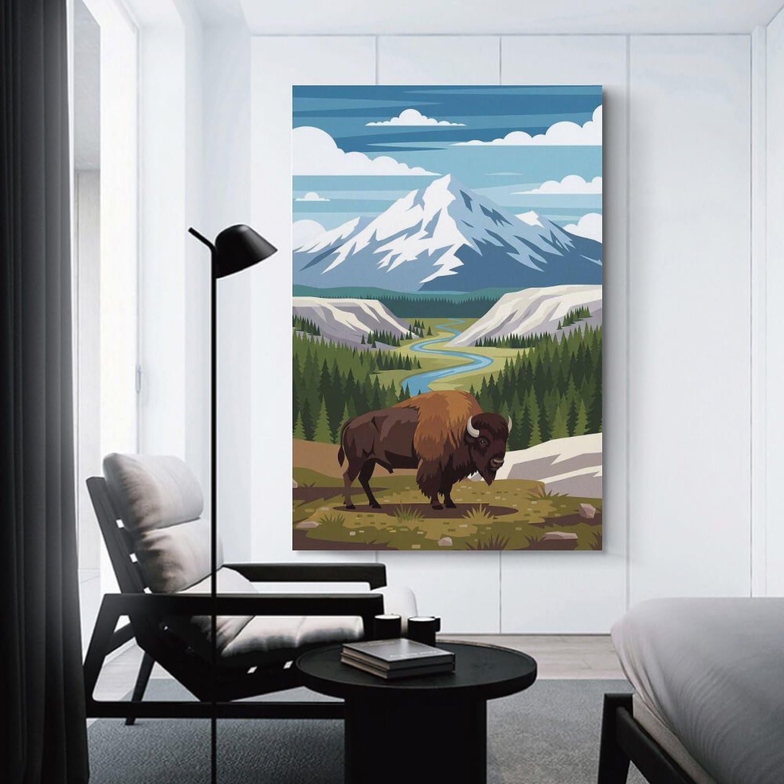 Junmoney Yellowstone National Park Home Decor Wall Art, 24x36inch(60x90cm), for Apartments, Flats Or New Home Decor, An Easy Choice for New Home Styling