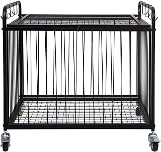 Matt Black Metal Rolling Cart Ball Gym Equipment Sports Gear Storage Portable Wheel Basket Lockable Cage Raised Handle Athletic Basketball Football Soccer Volleyball Racket School PE Class