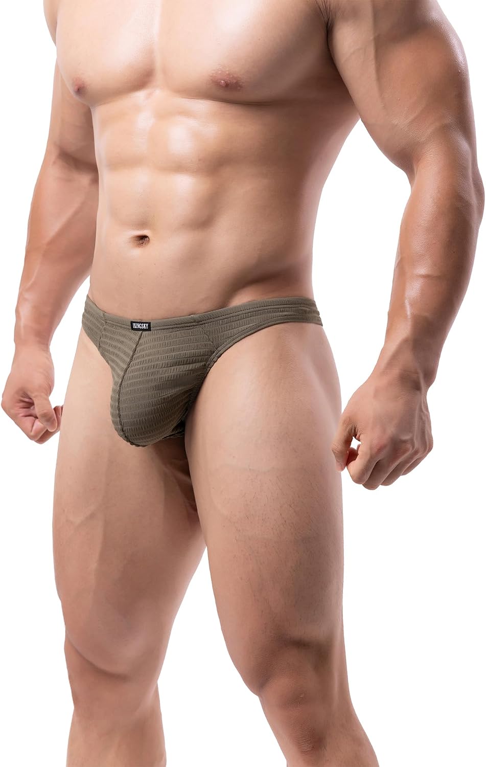iKingsky Men's Sexy Bulge Thong Breathable Underwear Swimming T-back Under Panties for Men