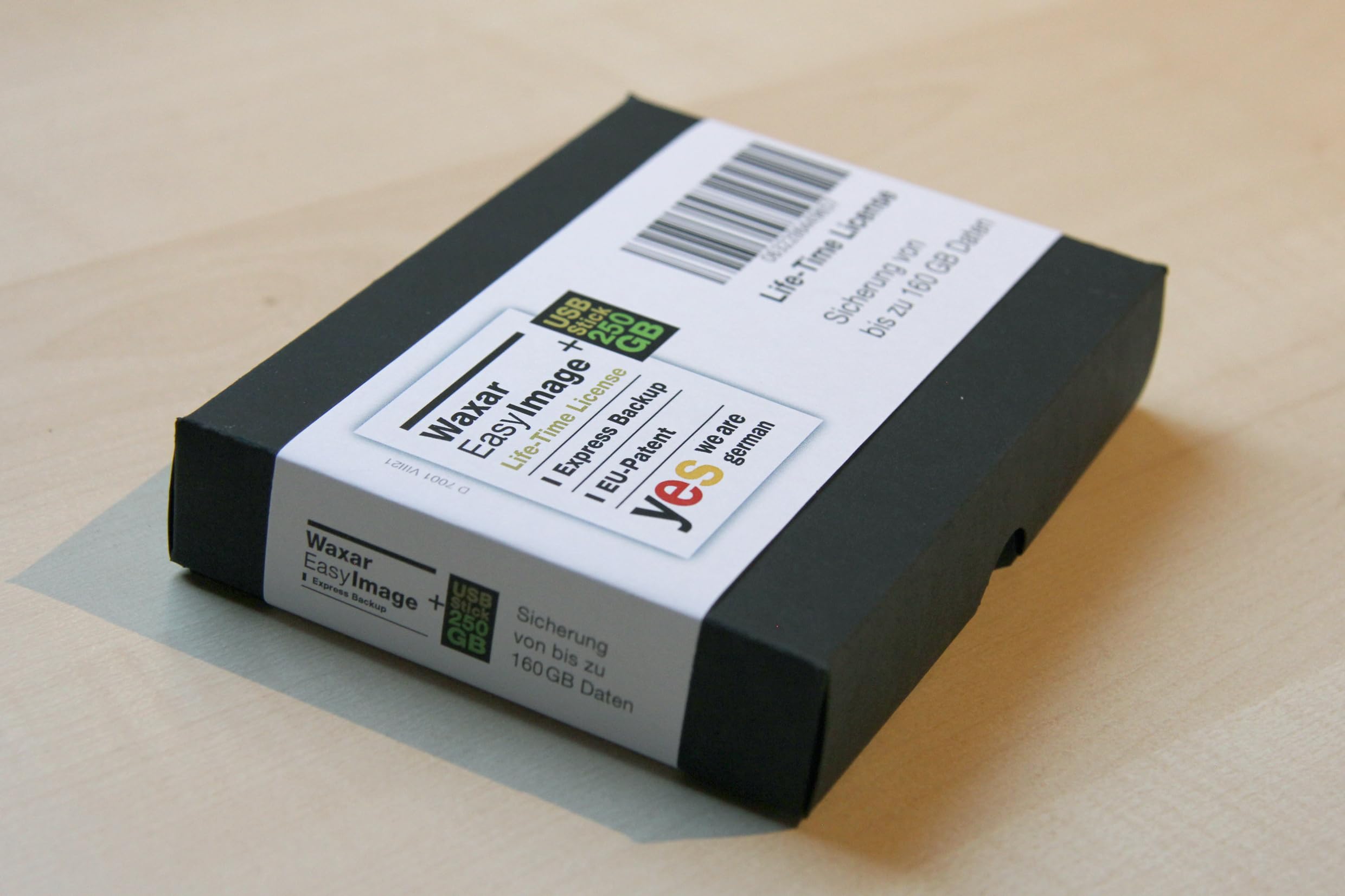 Waxar EasyImage-250 - Software de copia de seguridad de alta gama (incluye memoria USB de 256 GB, funciona automáticamente sin instalación, compatible con Windows, Mac, Linux, edición 1,
