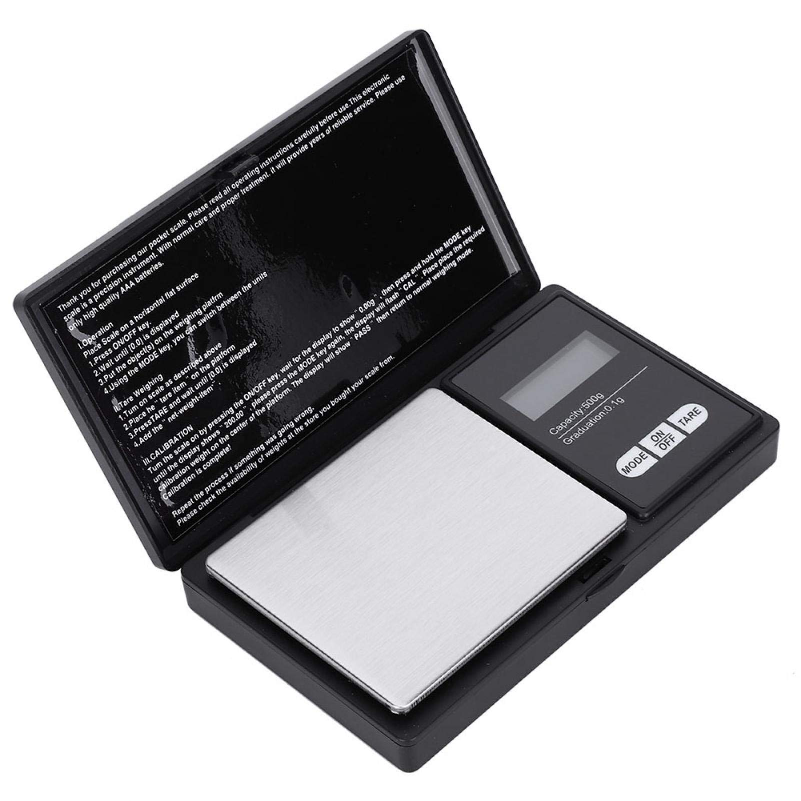 Akozon Mini przenośna wysoka precyzja LED cyfrowa Pocket Scale złoty srebrny diament biżuteria kamień (500 g/0,1 g)