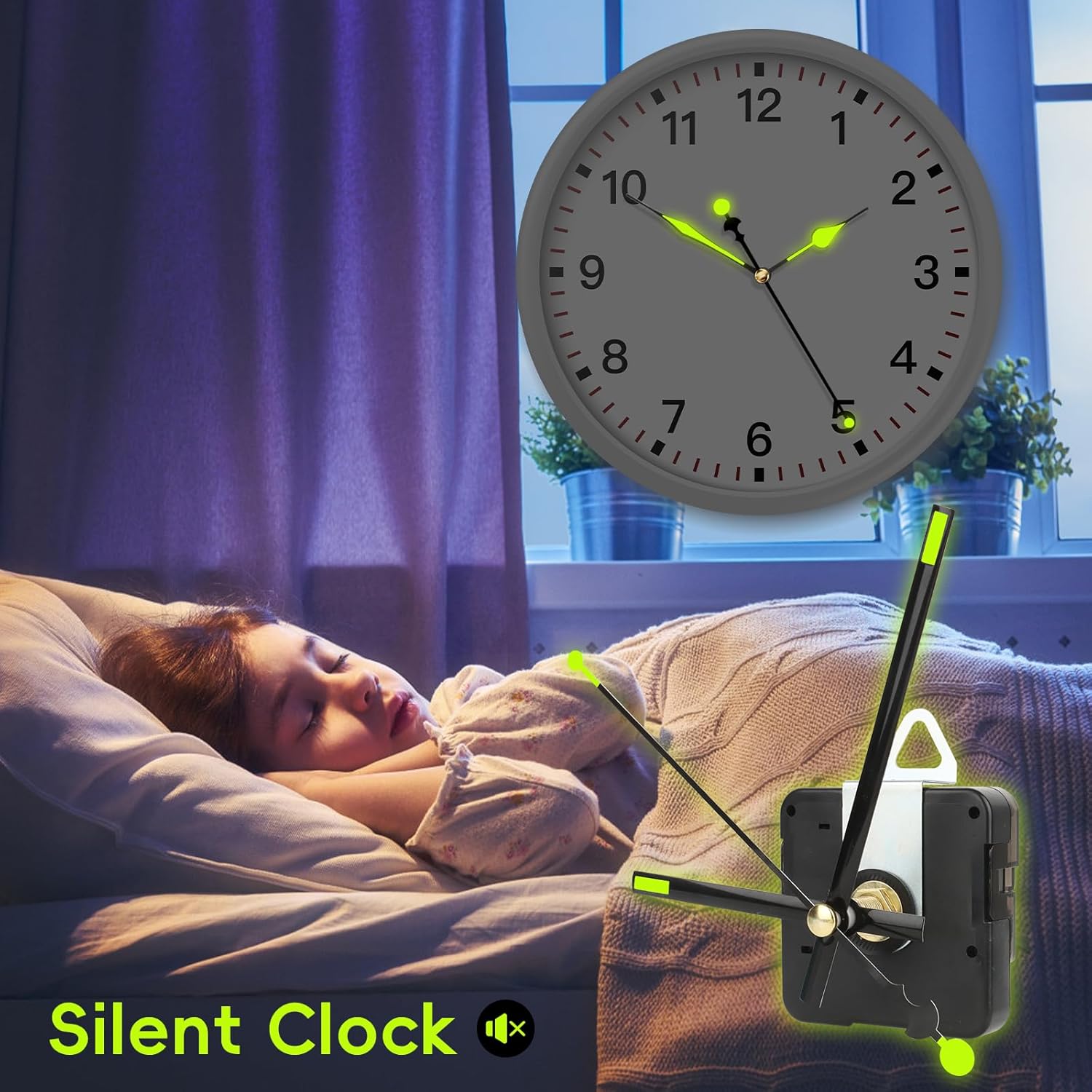 3 Set Silent Movement Wall Clock Mechanism for Quartz Clock DIY Repair Parts (20 mm)