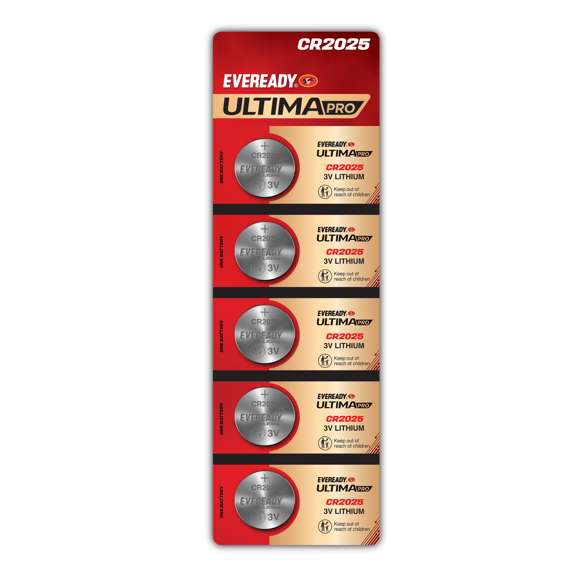 Eveready Ultima Coin Battery 3V | CR2025 | Made with High-Purity Lithium | with Child Proof Packaging | Best Suited for Car Key Fobs, Small Remotes, Medical Devices & Sensors | Pack of 5-image-19