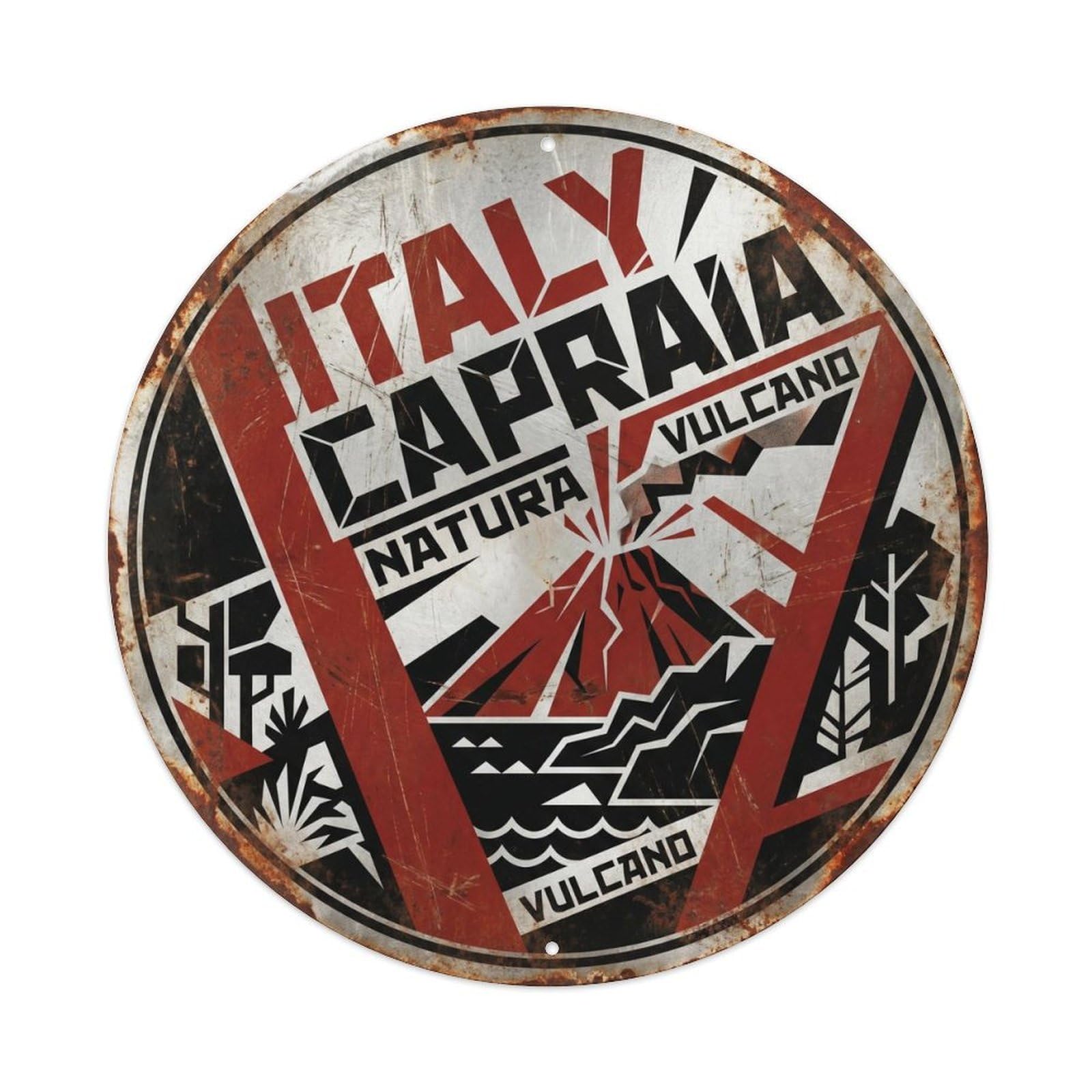 Capraia Nature Italian Constructivist Europe Travel Metal Tin Sign