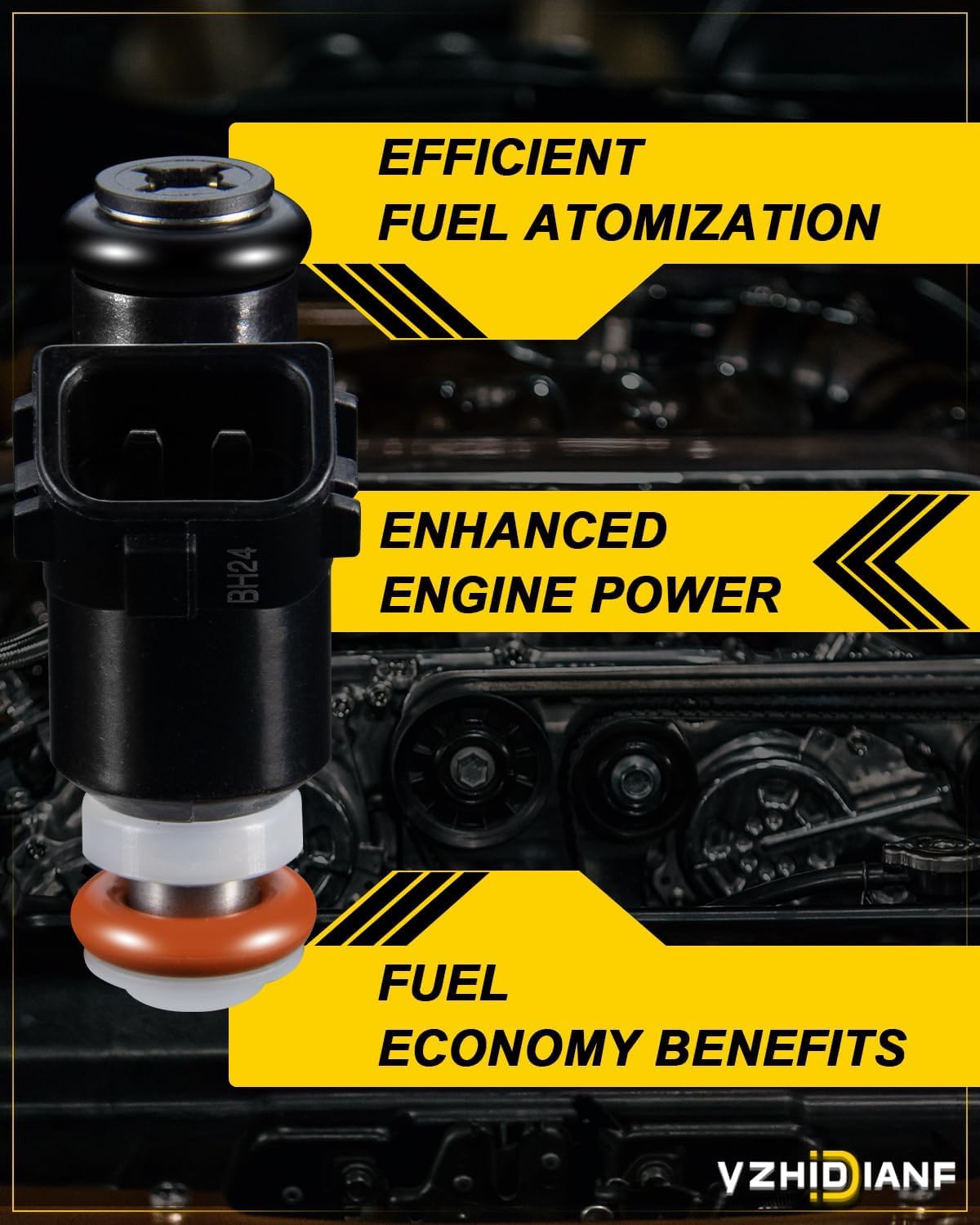 16450PLC003 Fuel Injectors Fits For:-Honda Civic lx, dx, hx 2001-2005, Civic 2004-2005 value package 1.7L L4, OE# 16450PLD004, FJ338 (4 Pack)