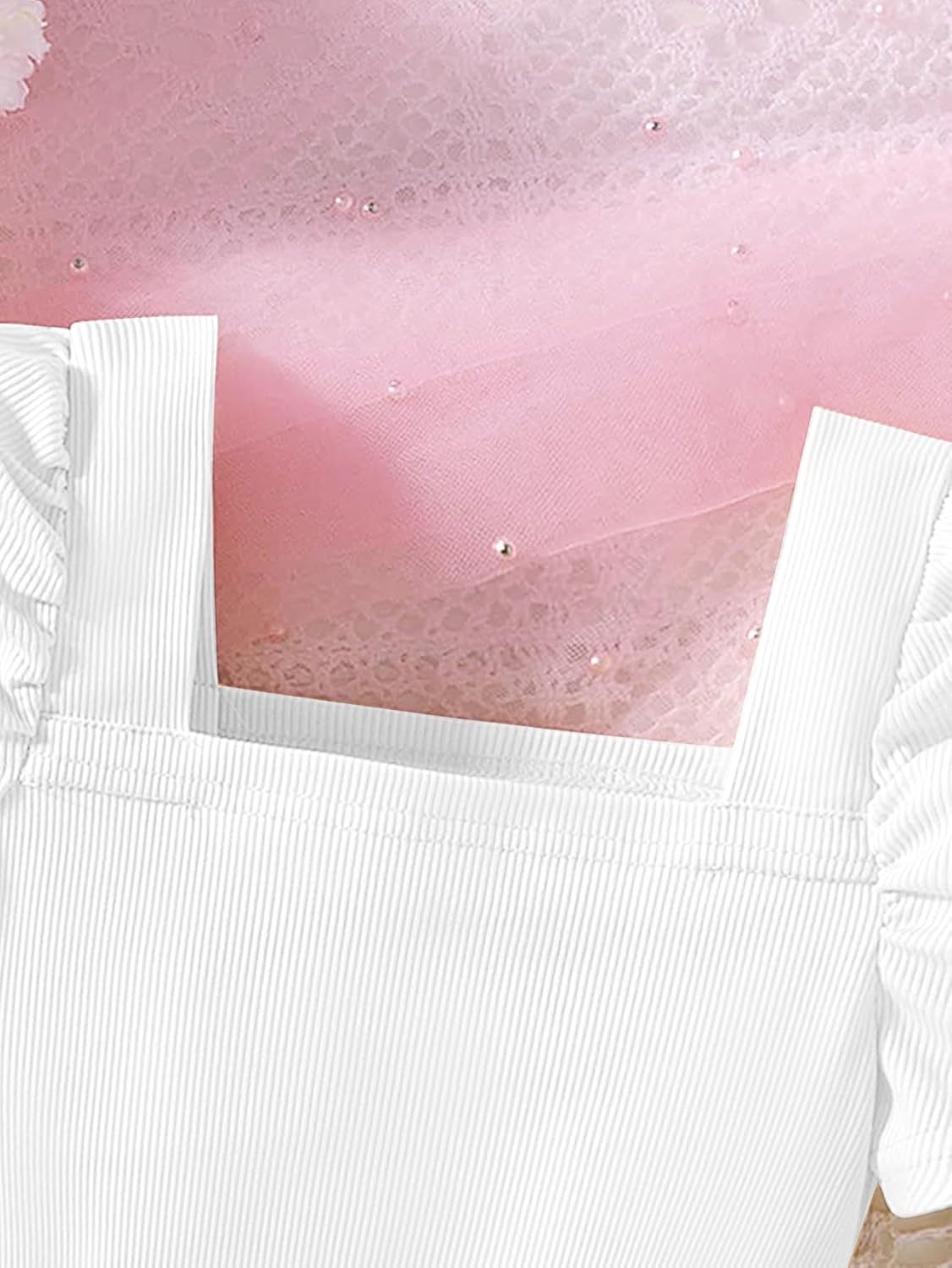 Hilinker Girl's 2 Piece Outfits Puff Sleeve Square Neck Top and Mini Skort Sets - Image 3