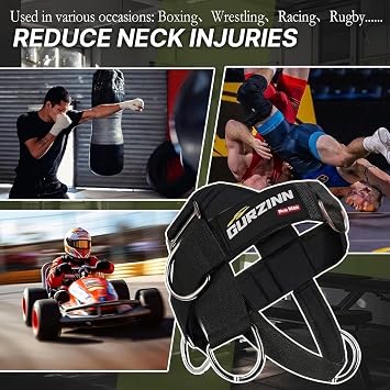 Neck Harness Padded Strength Trainer-Improve Neck Strength and Reduce Neck Pain,Neck Trainer with 37 inch/95 cm Heavy Duty Rope,Adjustable & Omnidirectional Neoprene Strap, Neck Harness for Gym & Home
