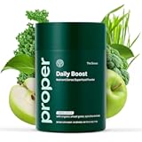 Proper, The Greens Daily Boost Organic Greens Powder. Whole Food, Apple Flavour Veggie Powder Superfood with Wheatgrass, Spirulina, Chlorella, Probiotics. Daily Drink Mix for Wellness and Digestion