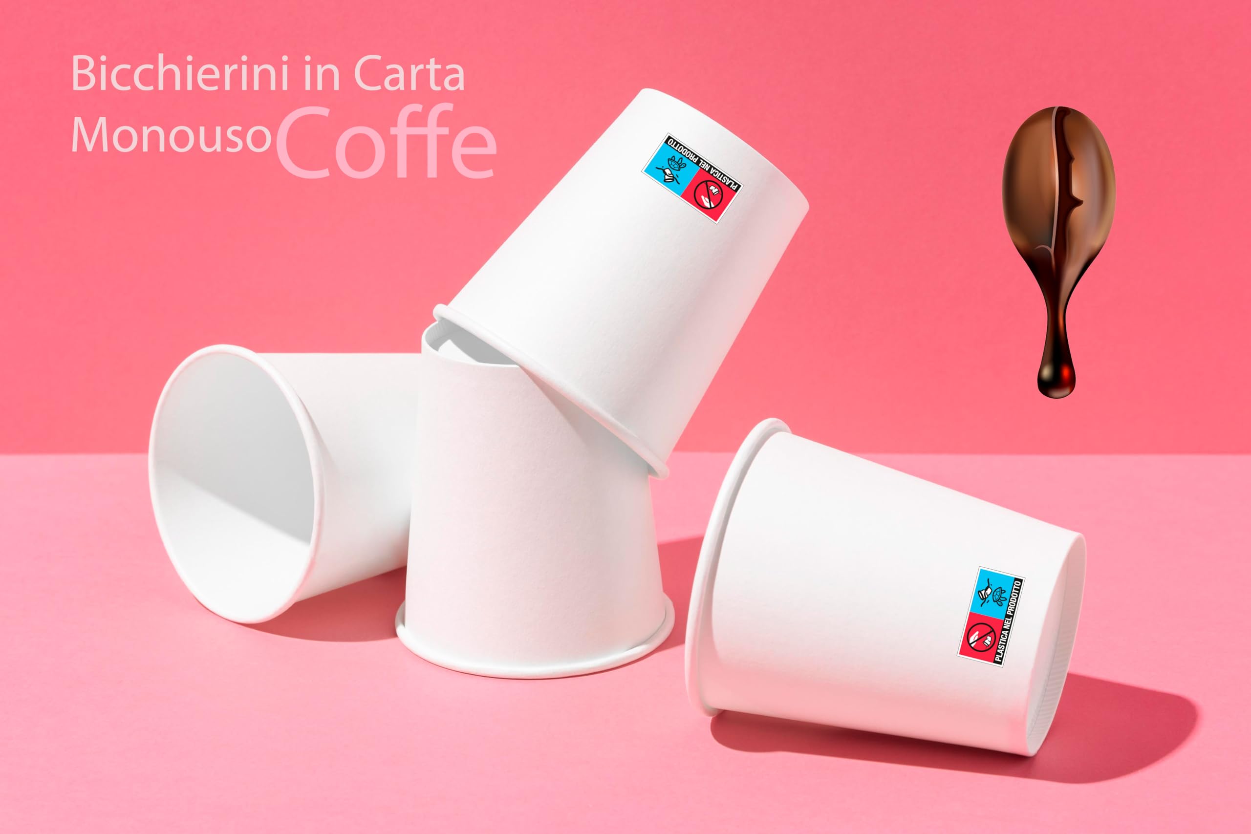 SWEEPING,1000 Bicchierini Caffè monouso,tazzine caffe in carta da 75ml