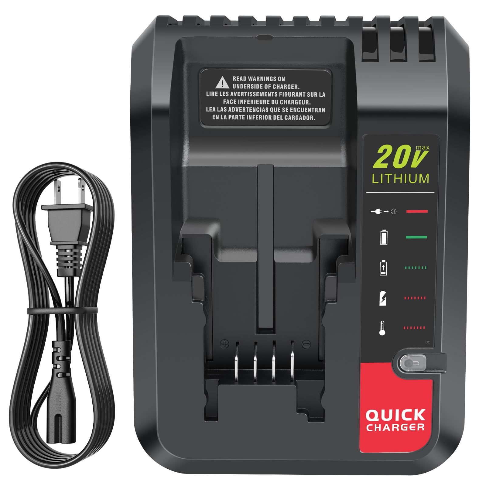PCC692L 20V Fast Charger [for Black and Decker 20V Lithium Battery] & [Porter-Cable 20 Volt Battery], Compatible with LBXR20 LBX4020 LBXR2020 PCC681L PCC682L PCC680L PCC699L PCC685LP