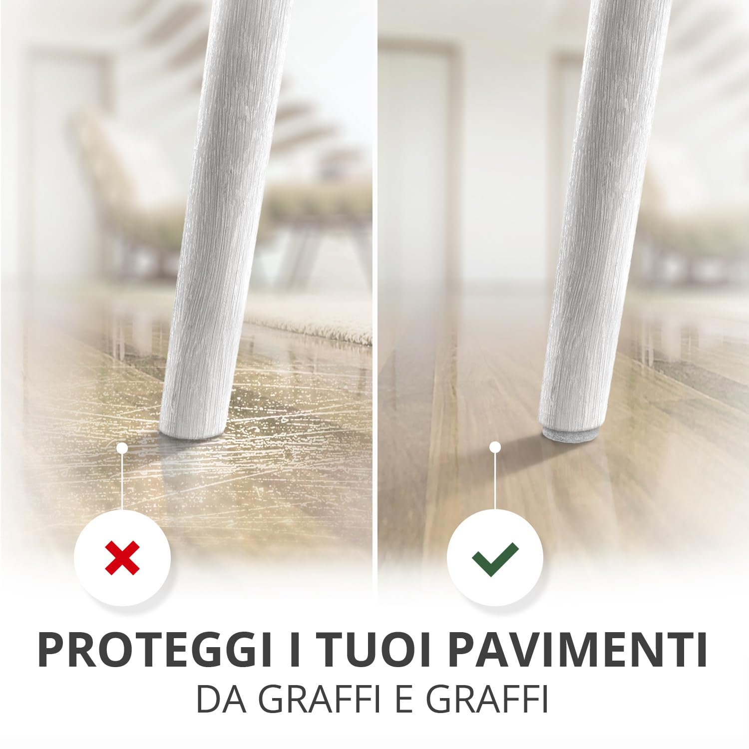 Confezione Da 18 Cuscinetti Avvolgenti In Feltro Per Mobili Con - Foto 8