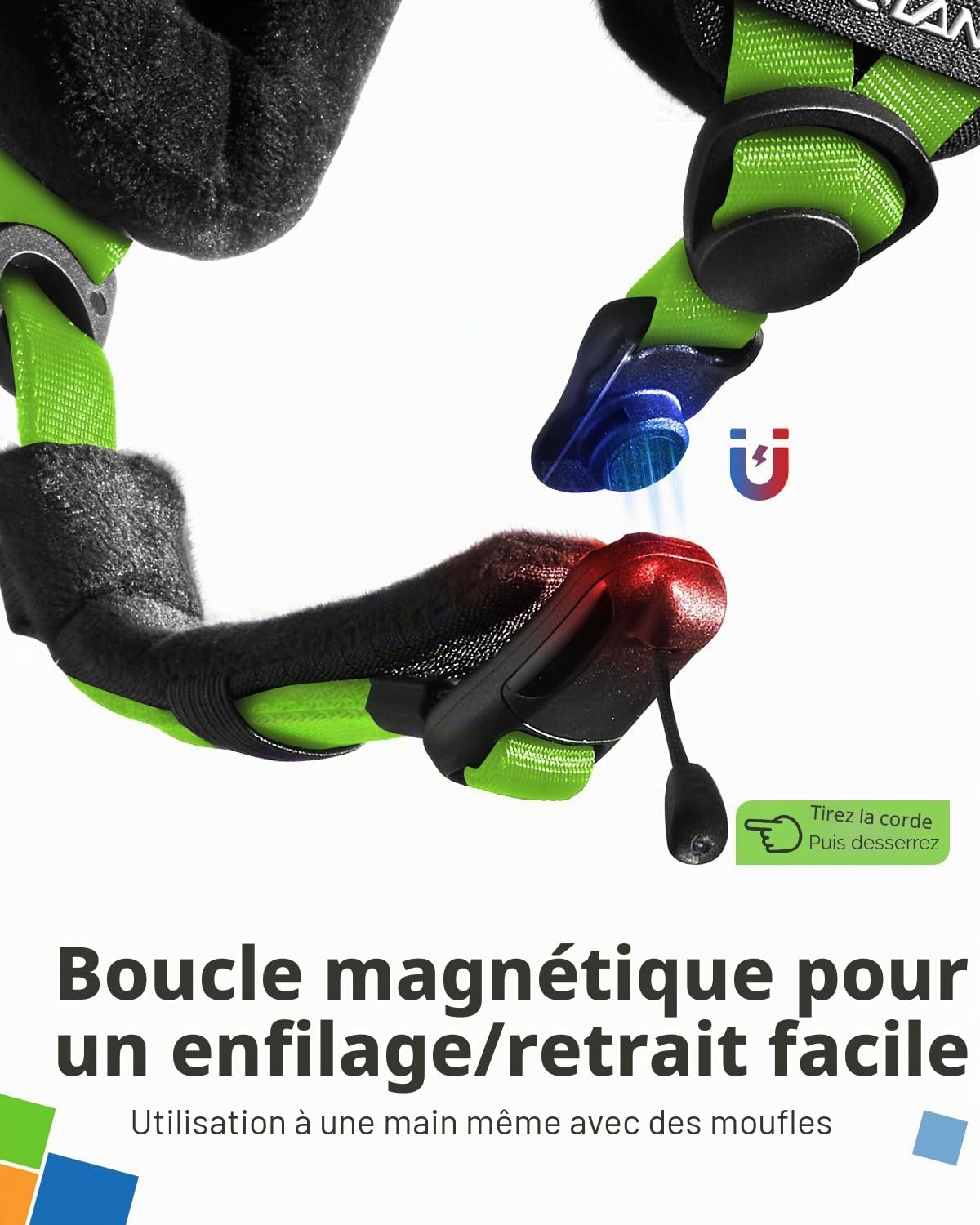 Odoland Casque de Ski avec Visière pour Enfants Graçons et Filles, Casque de Snowboard Réglable avec Boucle Magnétique pour Enfants de 3 à 12 Ans, pour Ski, Snowboard