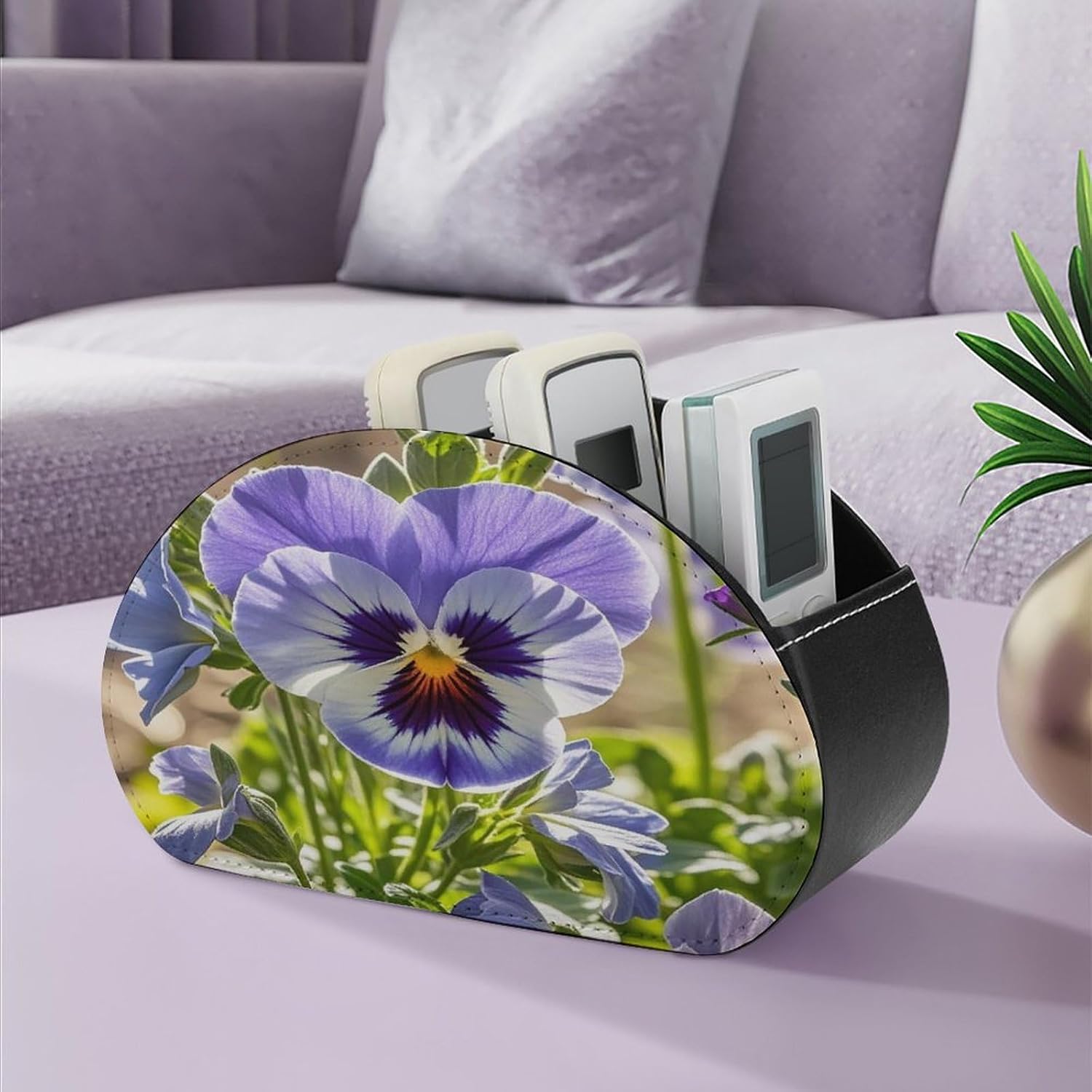 Pansy Perfection PU Leather Remote Control Holder image 5