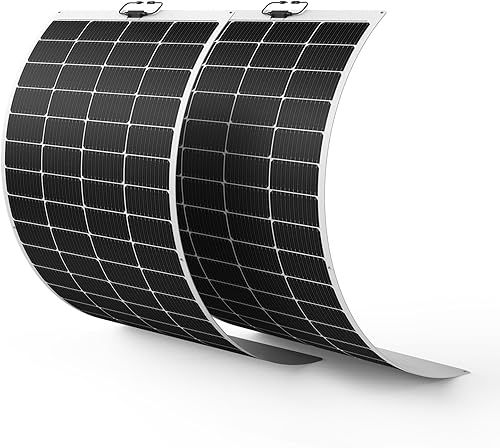 Panel solar flexible de 400 W, 2 paneles solares 11BB 12 V 200 W, 23 % de alta eficiencia, ultra ligero, IP68 impermeable paneles solares portátiles