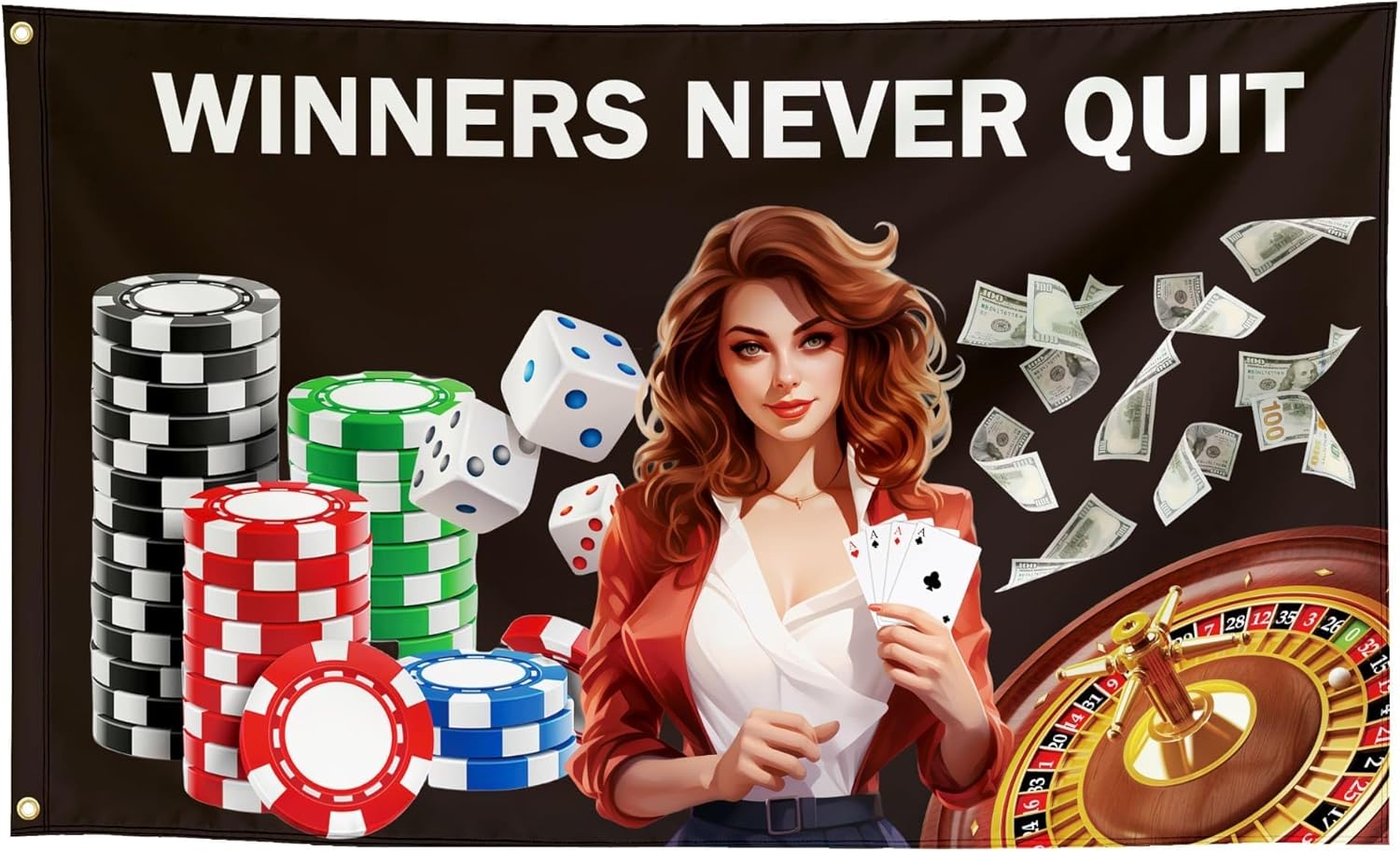 Winners Never Quit Funny Cool Flags Meme Flags Zambia | Ubuy