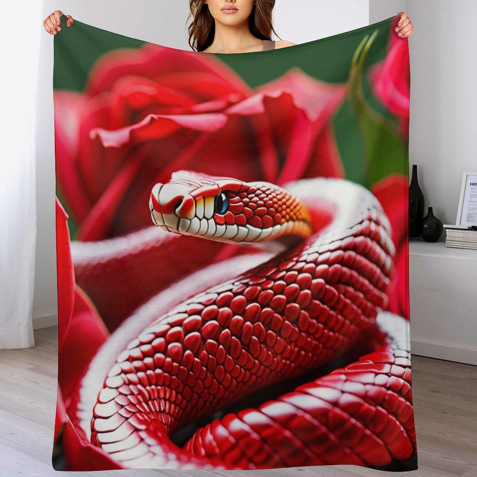 Couverture Red Serpent polaire pour un hiver cocooning sur votre canapé