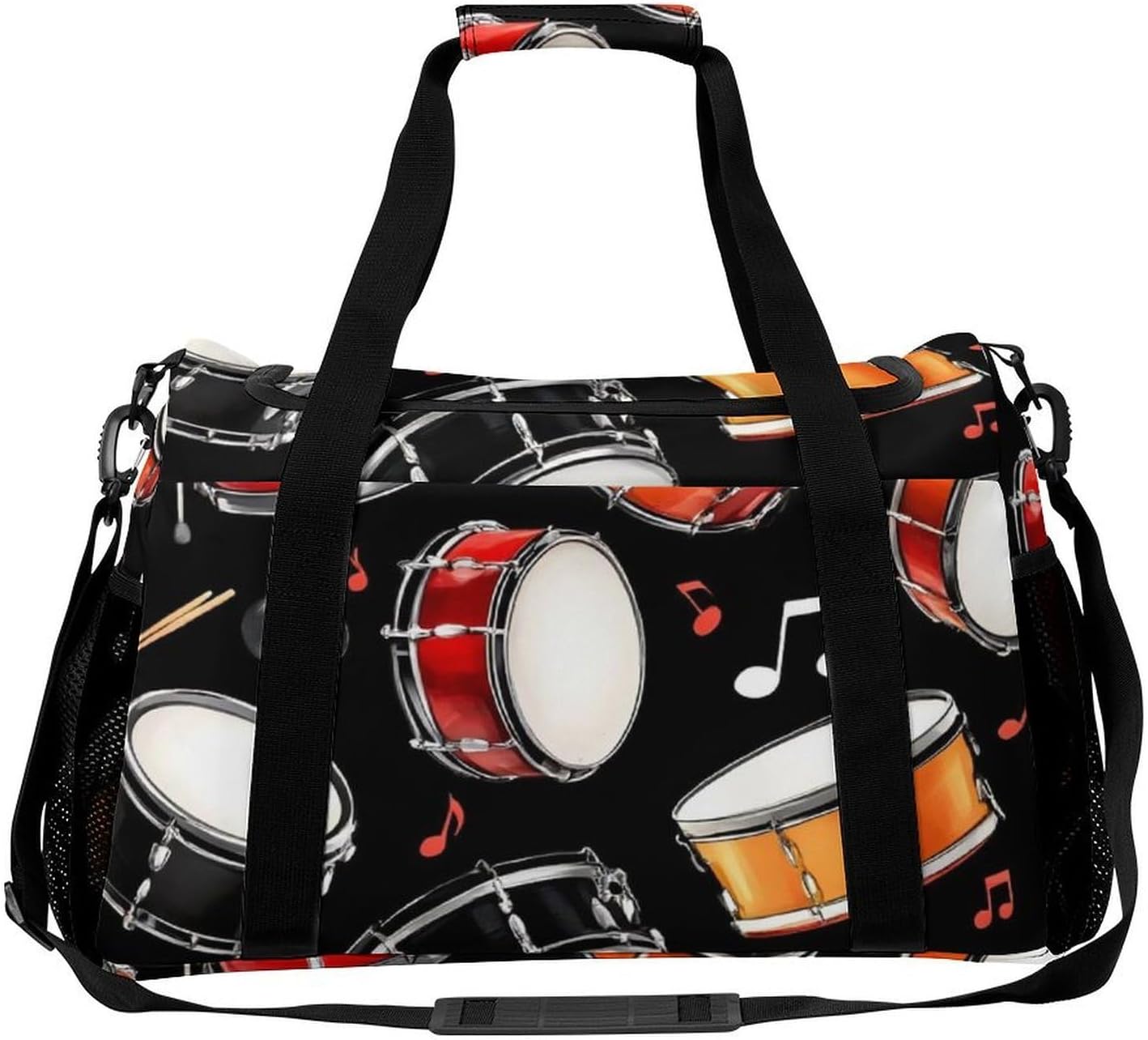 Travel Storage Duffle Bag Black Drum Kit (5) Lightweight Carry On Luggage Tote Bag Weekender Overnight Bags for Business