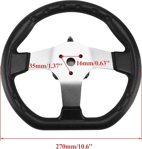 Miniatura 10 de PRO BAT Kit de acero para volante de 11.811 in11.8 pulgadas, 12.598 in12.6 pulgadas, piñón, eje ajustable, repuesto para Go Kart ATV Buggy Quad de