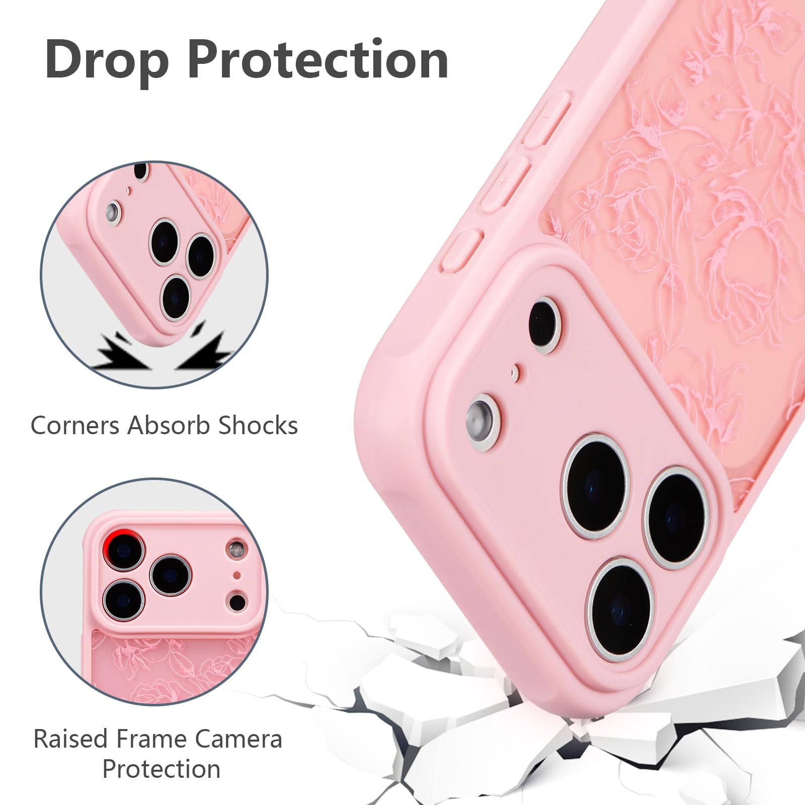 XIZYO for iPhone 17 Pro Max Case, Floral Flower Cute Aesthetic