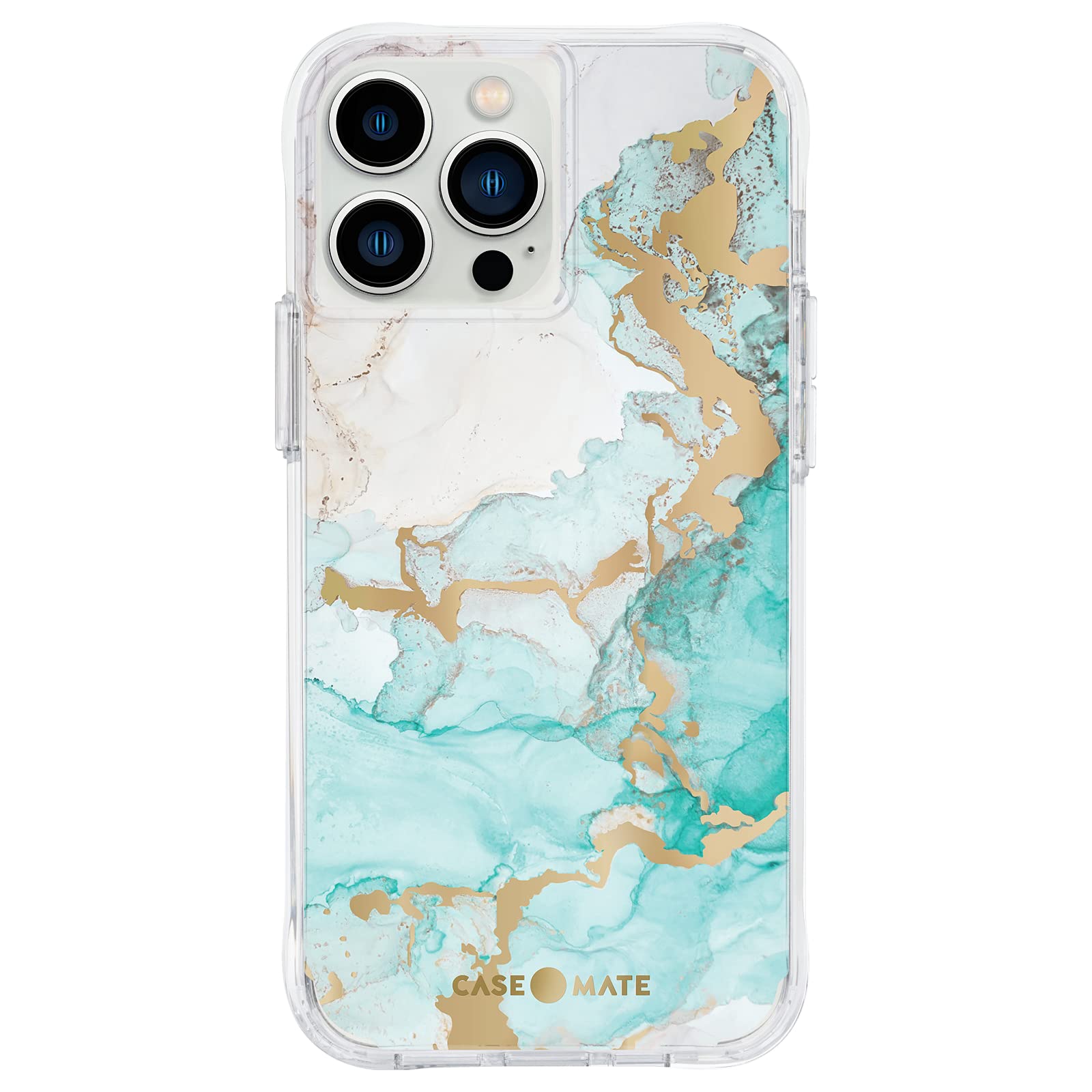 Case-Mate iPhone 13 Pro Case for Women [10ft Drop Protection] [Wireless Charging] Tough Prints Phone Case for iPhone 13 Pro - Luxury Gold Foil Elements Phone Cover - Anti Scratch - Ocean Marble