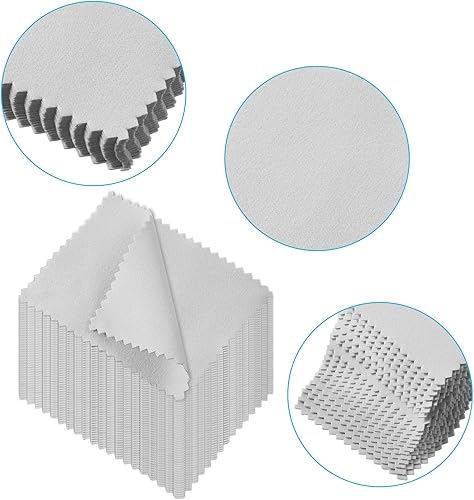 Miniatura 7 de 200 piezas de paño de limpieza de joyería paños de pulido de doble cara paños de limpieza para gafas de oro plata y platino monedas de reloj 236 x