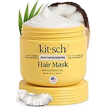 Kitsch Moisturizing Hair Mask for Damaged Hair &ndash; Coconut Oil Deep Conditioner for Women &ndash; Curly Hair Products Friendly &ndash; Frizz-Reducing Hair Care Treatment for Curly, Coily &amp; All Hair Types &ndash; 10 oz