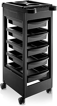 Saloniture Beauty Salon Rolling Trolley Cart with 5 Drawers